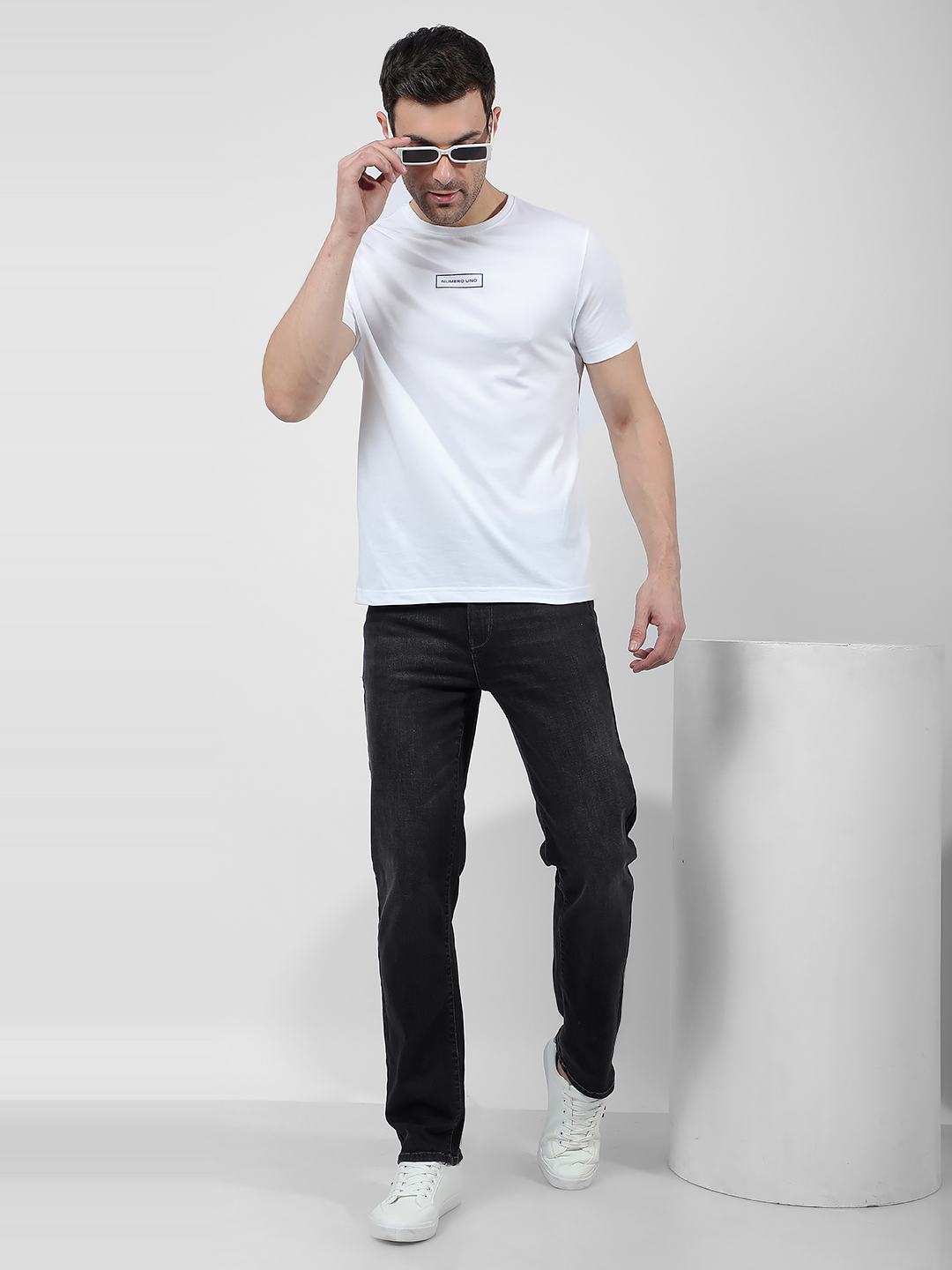 Numero Uno Men Faded Black Jeans